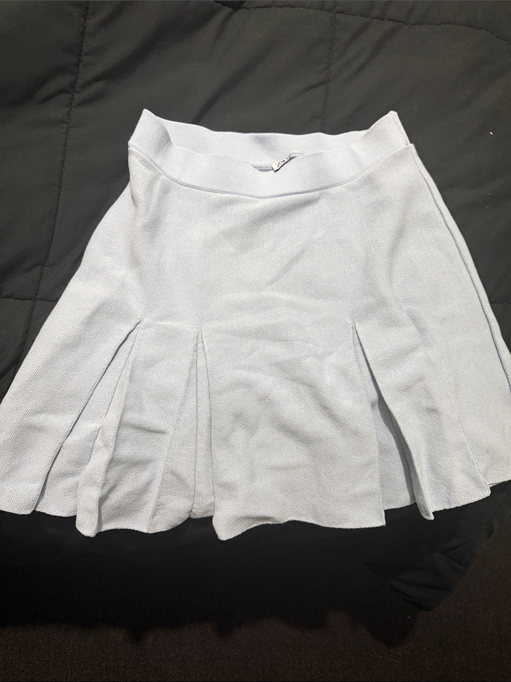 Zara Pale Blue Pleated Skater Skirt